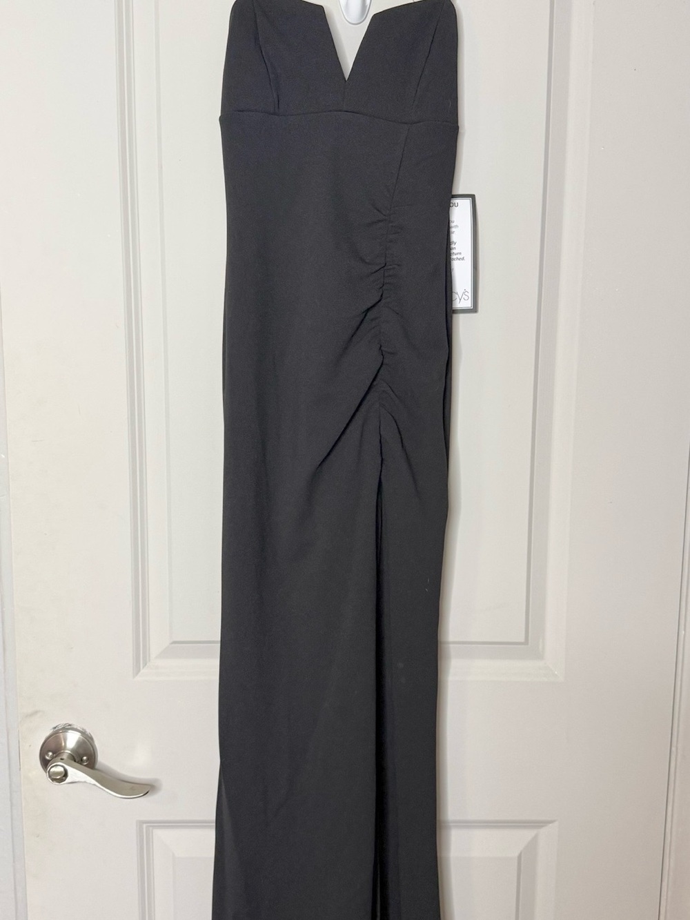 Emerald Sundae Black Notch Neck Slit Front Gown XS NWT Maxi Formal Dress